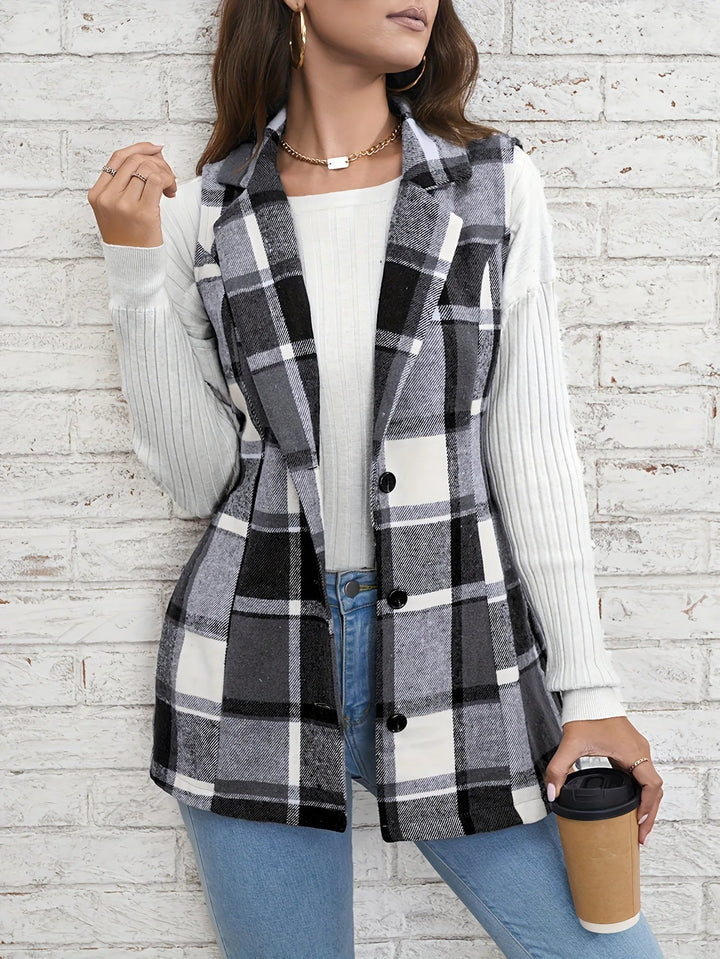 Drunelle | Elegant Tailored Check Waistcoat (5)