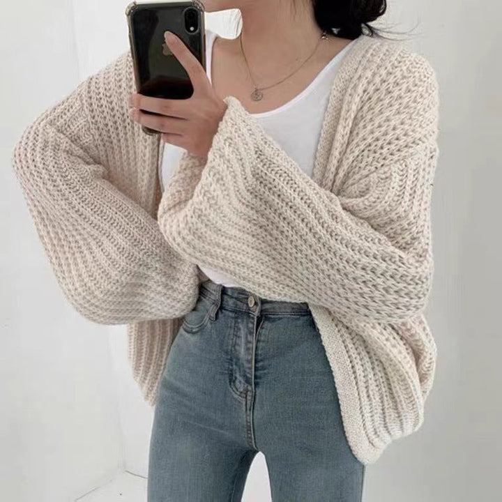 Oversized Sleeve Knit Cardigan
