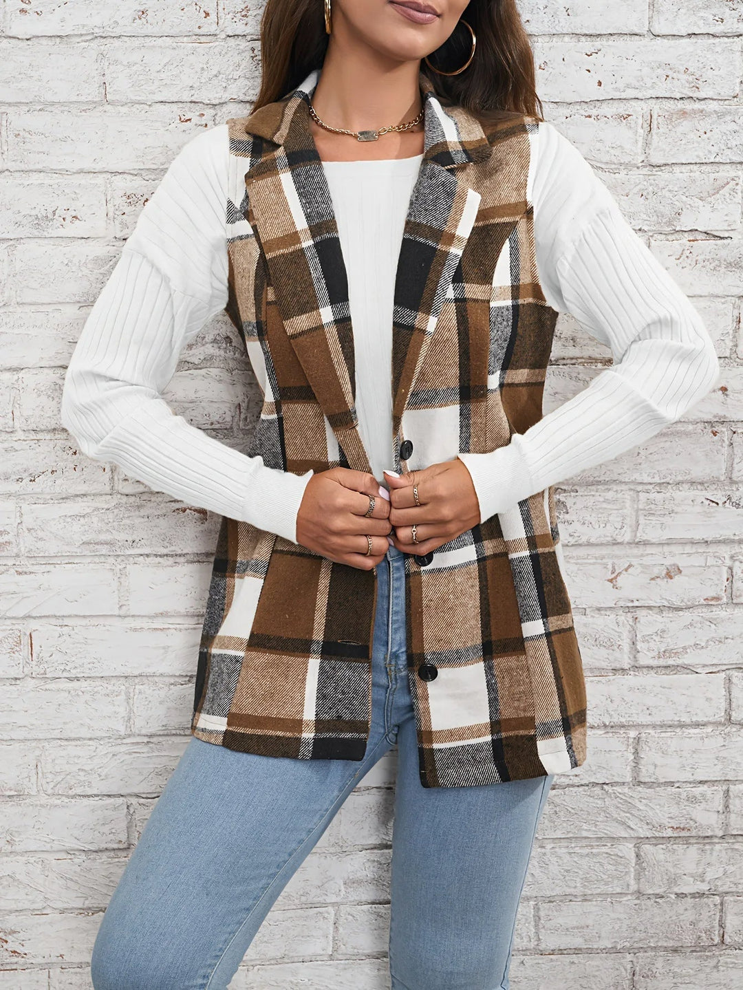 Drunelle | Elegant Tailored Check Waistcoat (3)