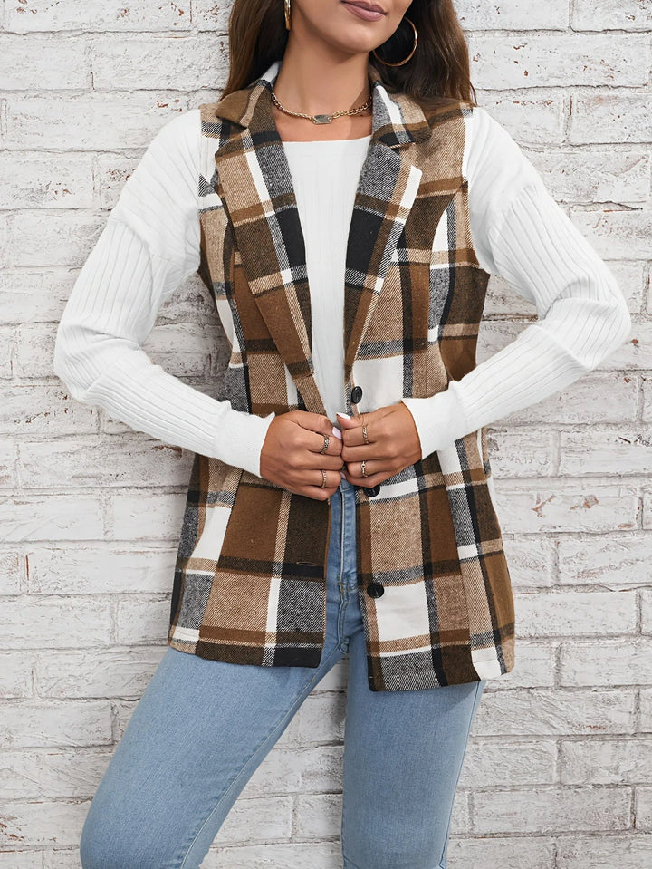 Drunelle | Elegant Tailored Check Waistcoat (3)