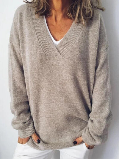 Jeanette | Women's Elegant Oversize V Neck Jumper (1)