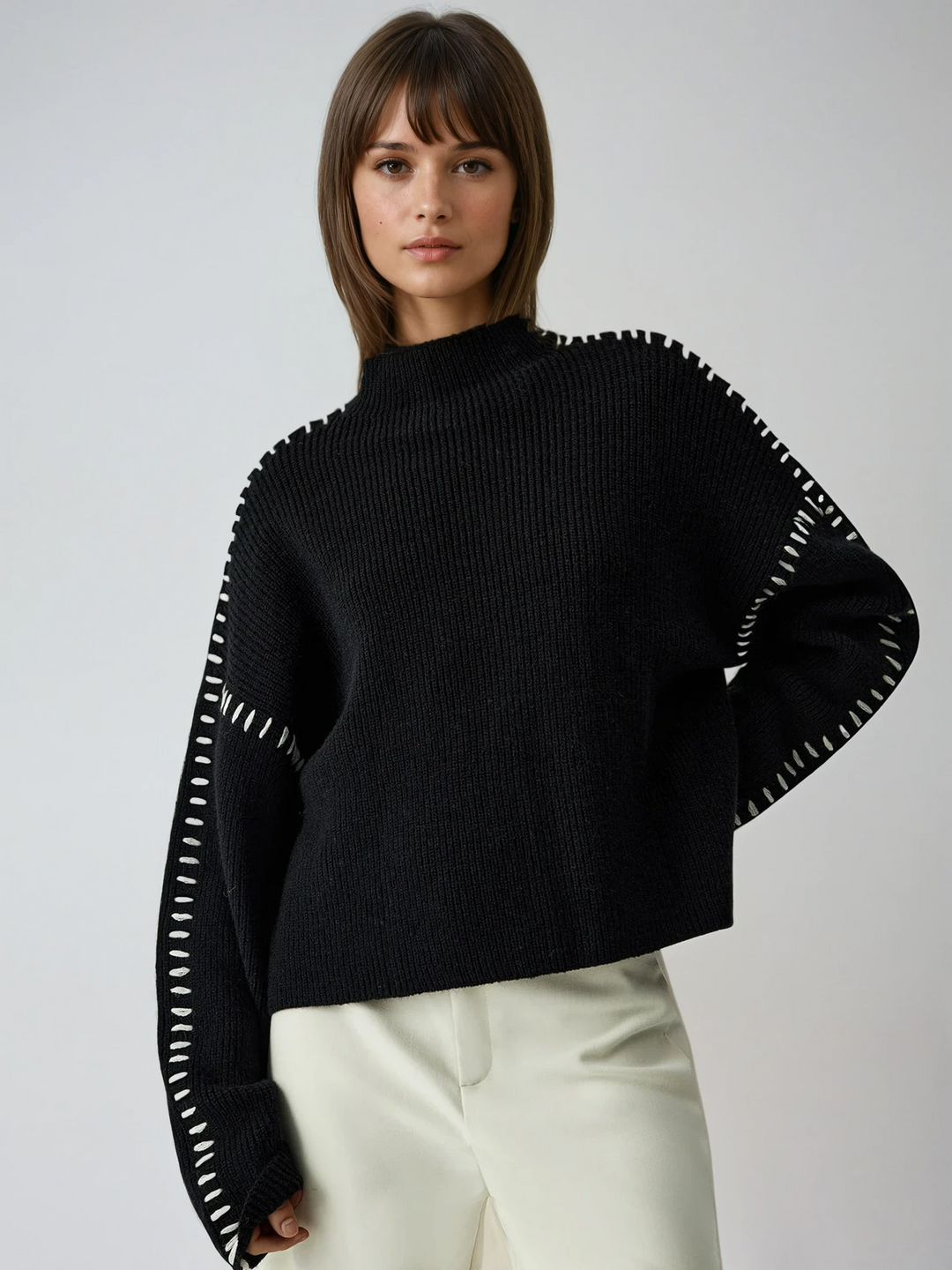 Oversized Mock Neck Sweater (1)