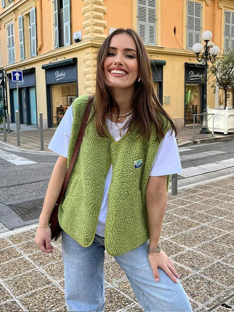 Casual fleece vest for women (1)