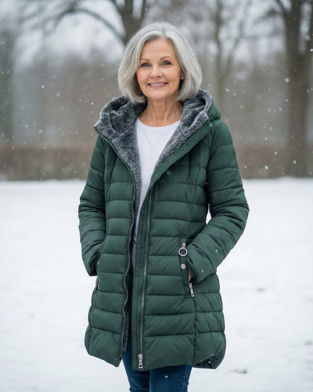 Fleece Lined Puffer Coat with Water-Resistant Shell – Women's Winter Jacket in A-Line Silhouette (1)
