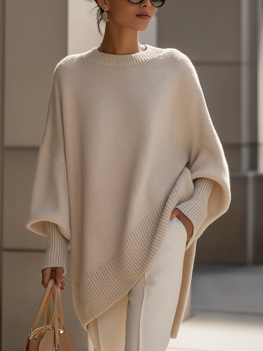 Luxe Oversized Drape Knit Sweater for Women (1)