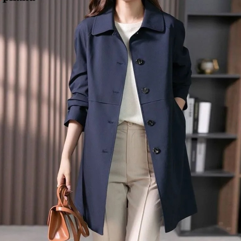 Women's Button up Short Trench Coat (3)