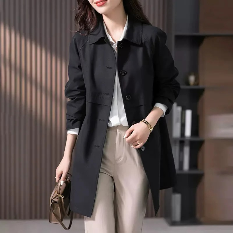 Women's Button up Short Trench Coat (6)