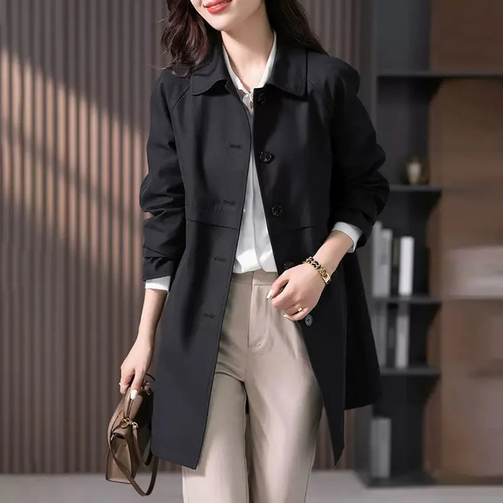 Women's Button up Short Trench Coat (6)