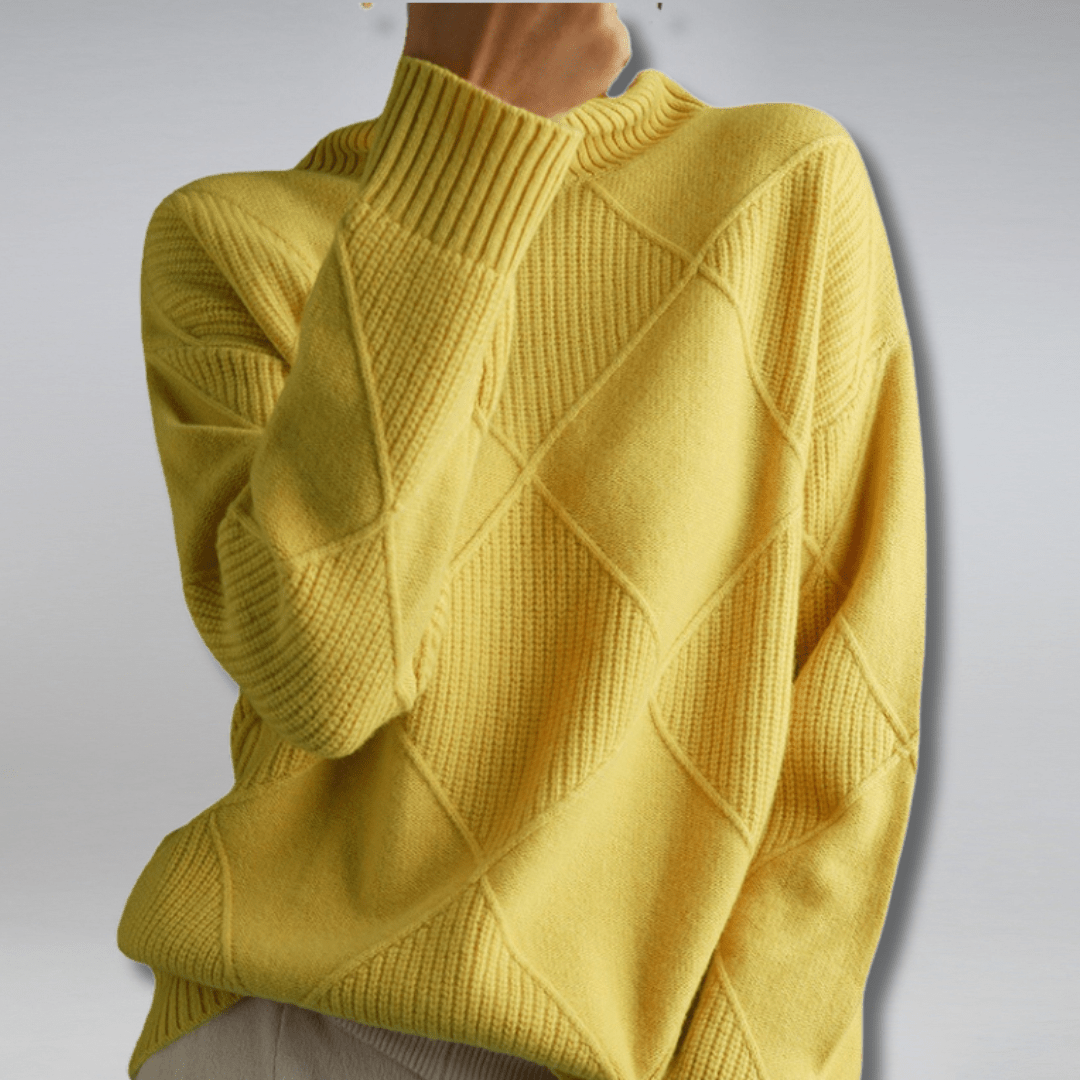 Women’s Sweater | Textured Diamond-knit Pattern (1)