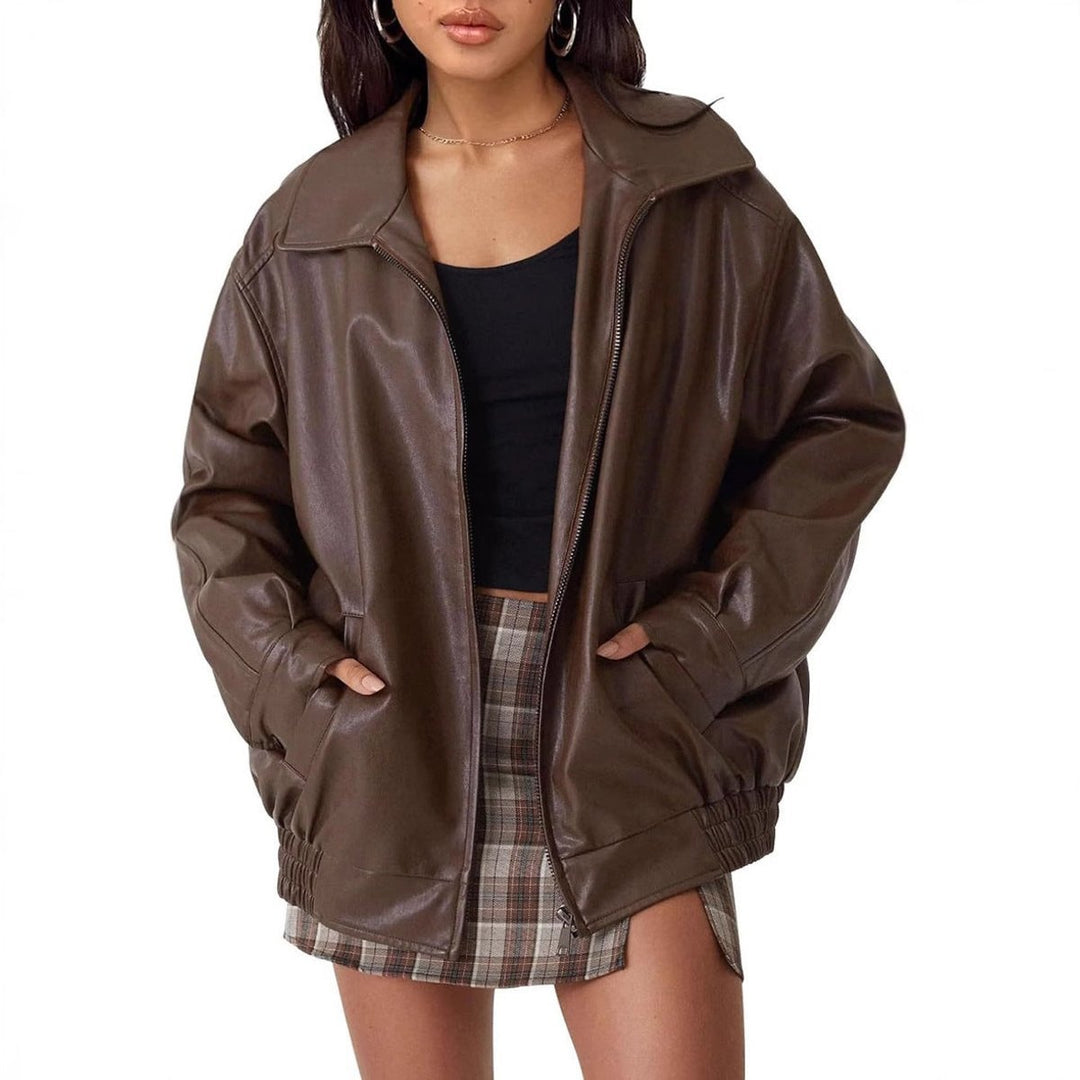 Emily | Oversized Faux Leather Jacket with Wide Lapel (1)