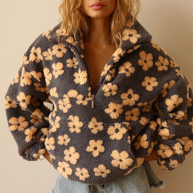 Celestine | Cozy Oversized Floral Teddy Fleece Jumper (1)