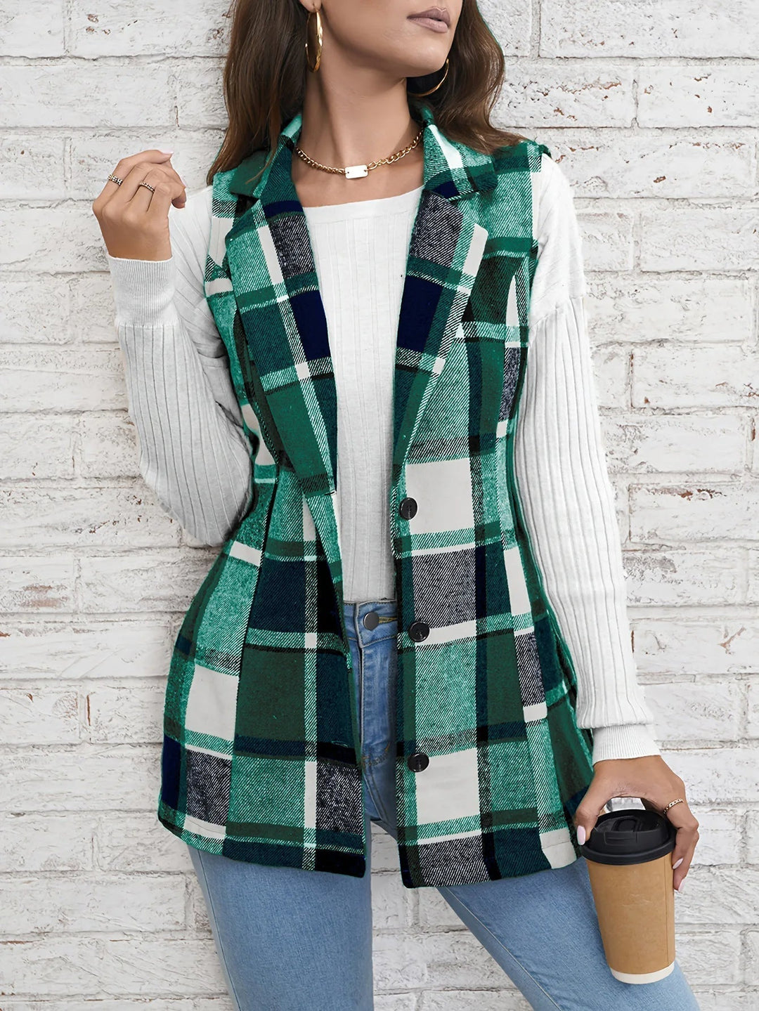 Drunelle | Elegant Tailored Check Waistcoat (7)