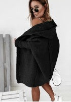 Long oversized knit cardigan with hood and wool — Montevista Grey (6)