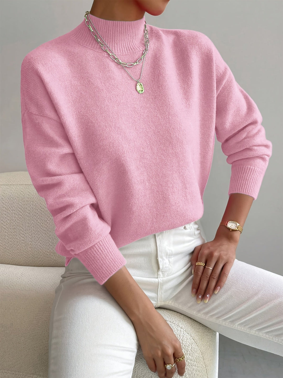 Mara | Women's Relaxed Mock-Neck Fleece Sweatshirt (4)